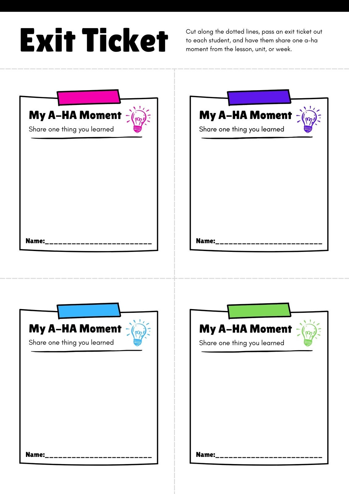 Free Printable Exit Ticket Templates You Can Customize Canva