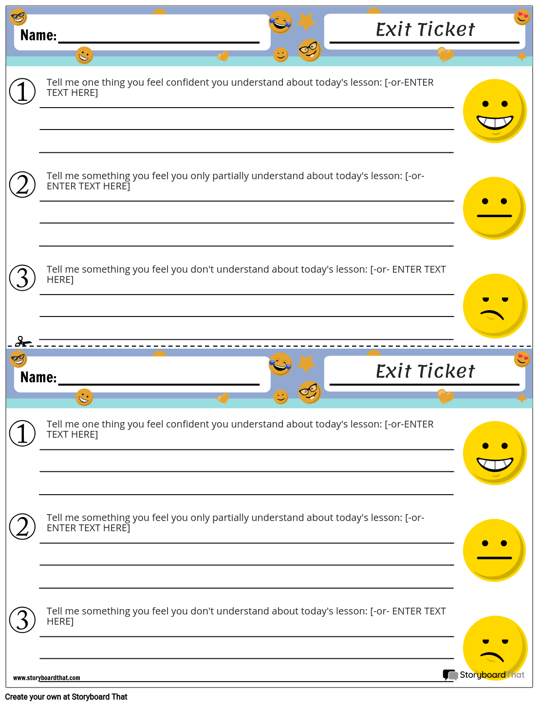 Cite An Exit Slip Template