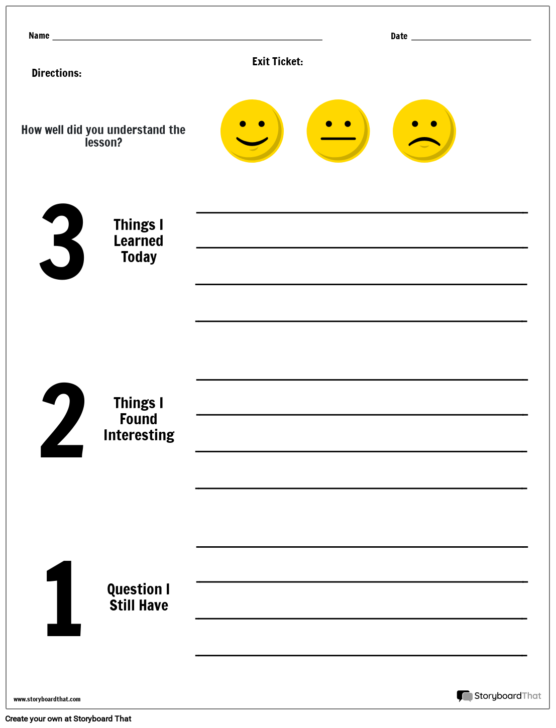 Exit Slip Template Twitter