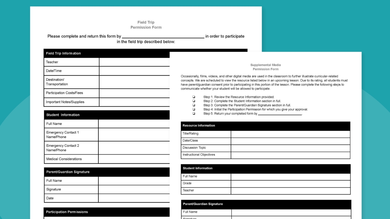 Free Permission Slip Template Word