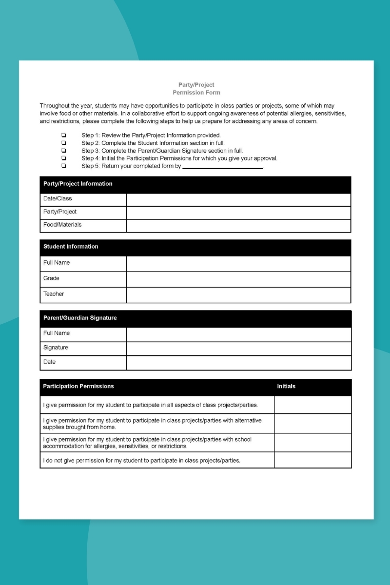 Free Printable Field Trip Permission Slip Templates Editable 