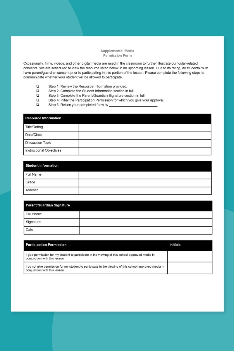 Free Printable Field Trip Permission Slip Templates Editable 