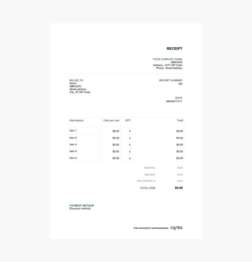 Free Receipt Template Indonesia