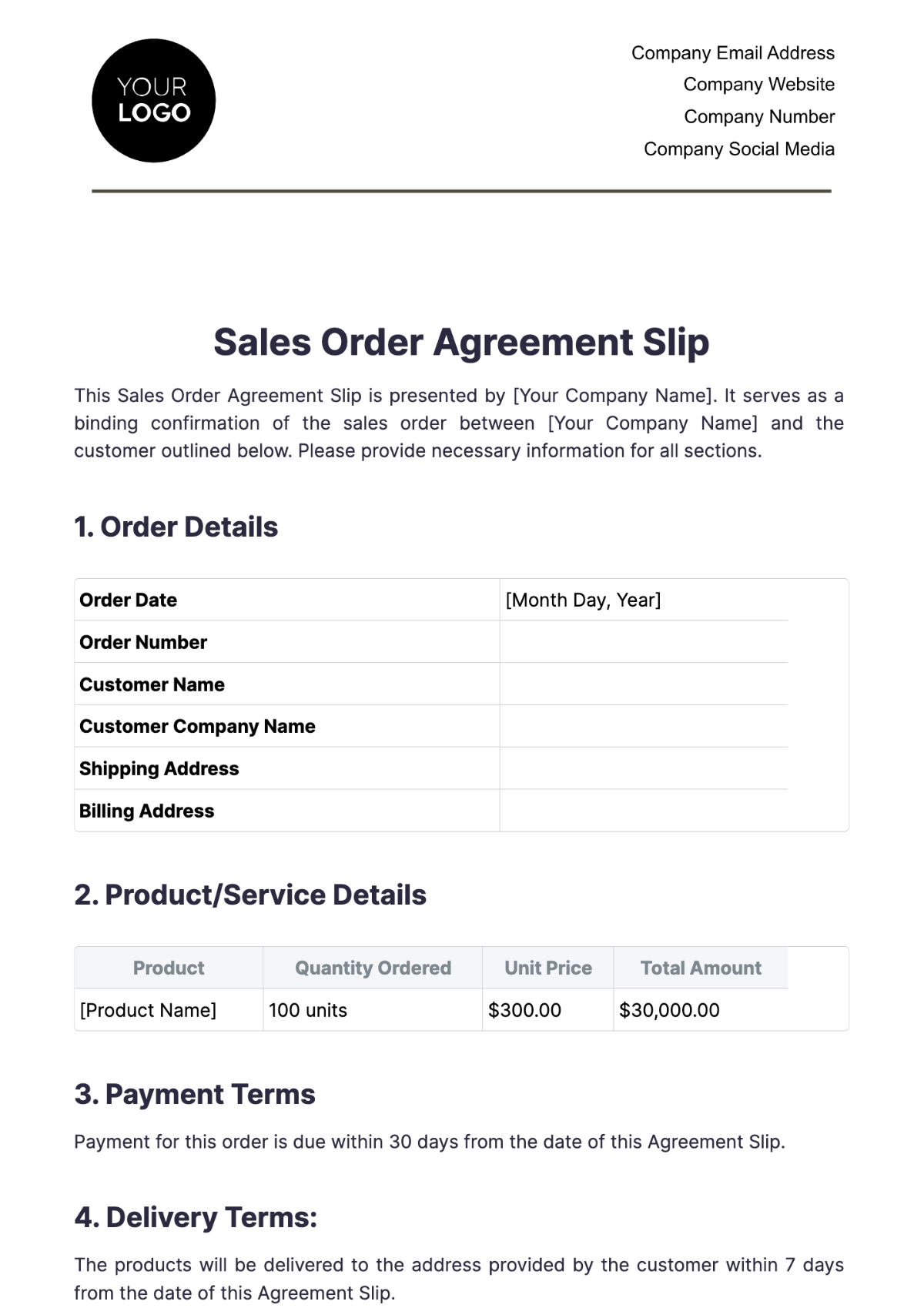 Free Sales Return U0026 Refund Agreement Template To Edit Online