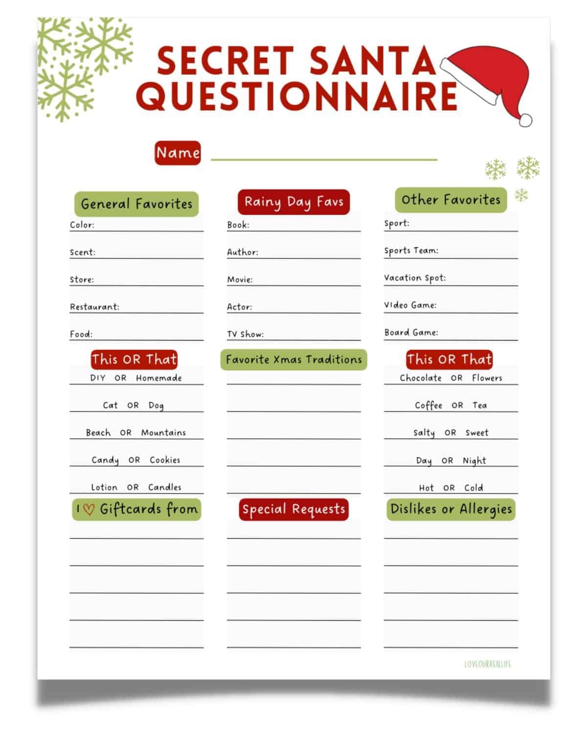 Secret Word Slip Template