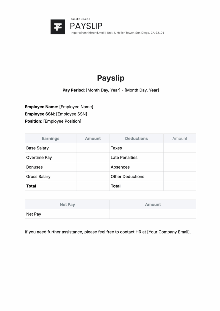 Free Singapore Payslip Template To Edit Online