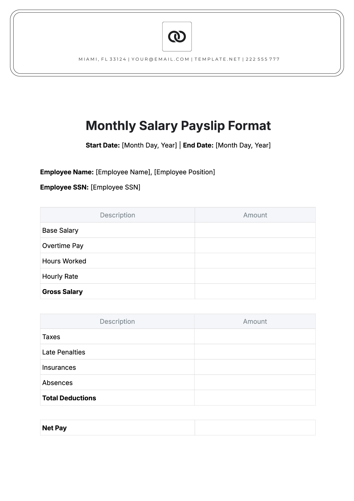 Free Singapore Payslip Template To Edit Online