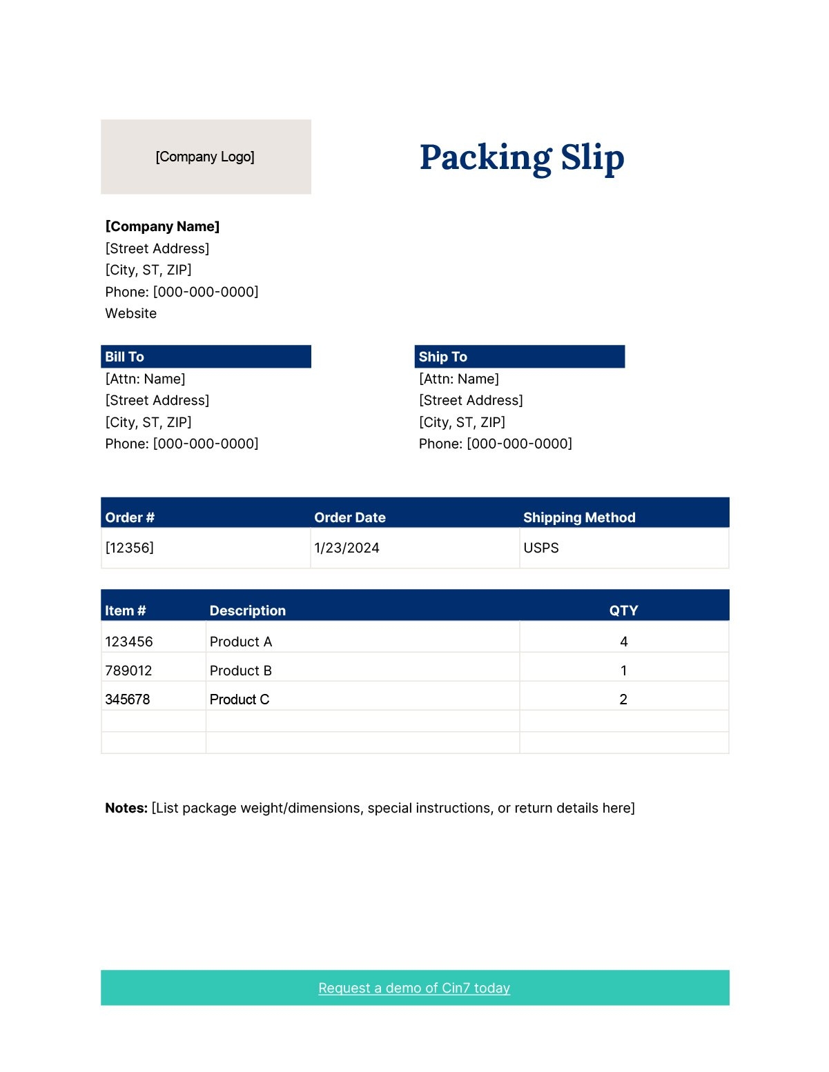 Free Streamlined Packing Slip Templates For 2024 Printables Cin7
