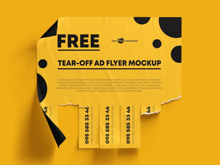 Free Tear off Ad Mockup PSD 