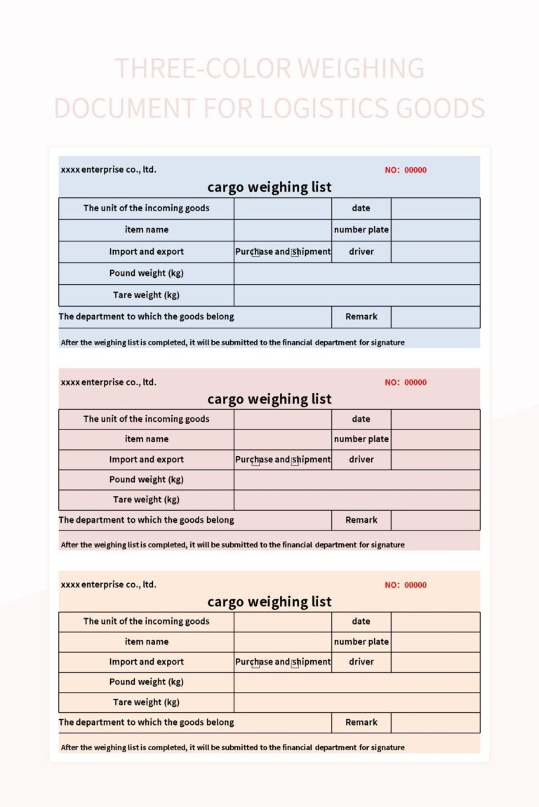 Free Weighbridge Templates For Google Sheets And Microsoft Excel Slidesdocs