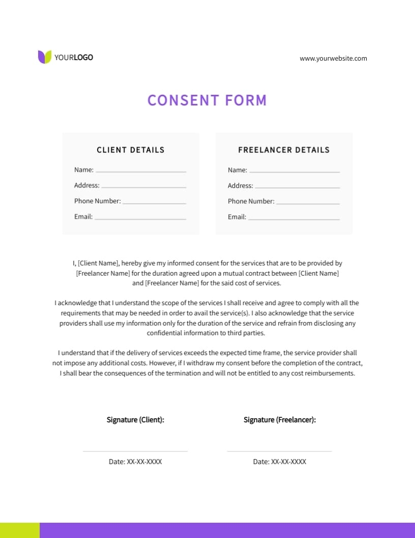 Consent Slip Template