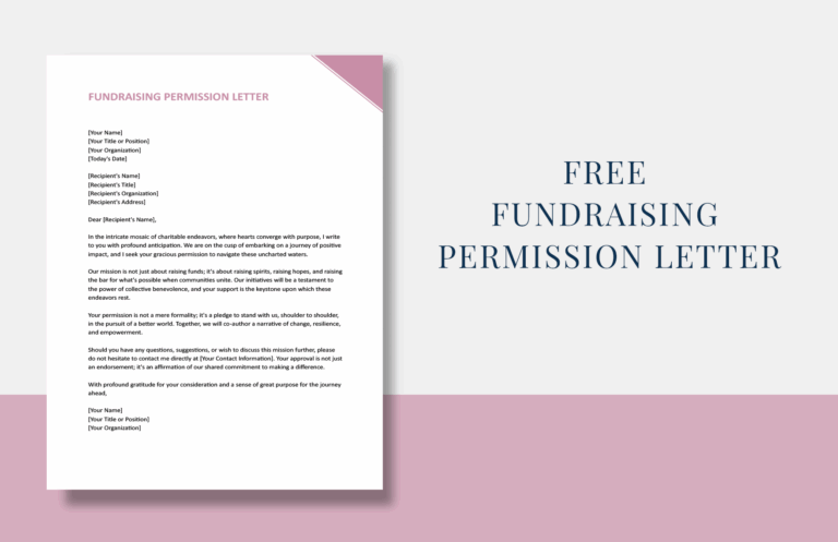 Fundraising Permission Letter In Word Google Docs Download 