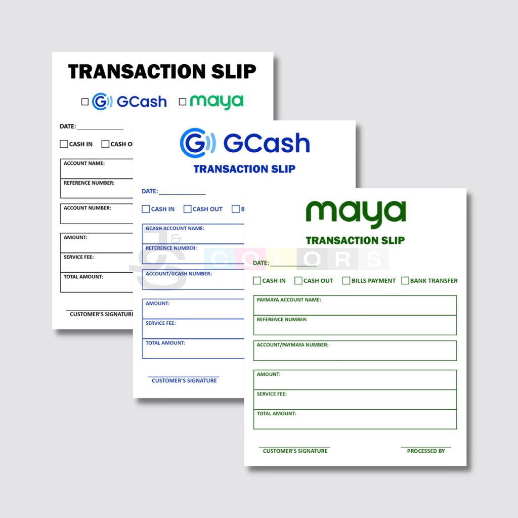 Gcash Transaction Slip Template