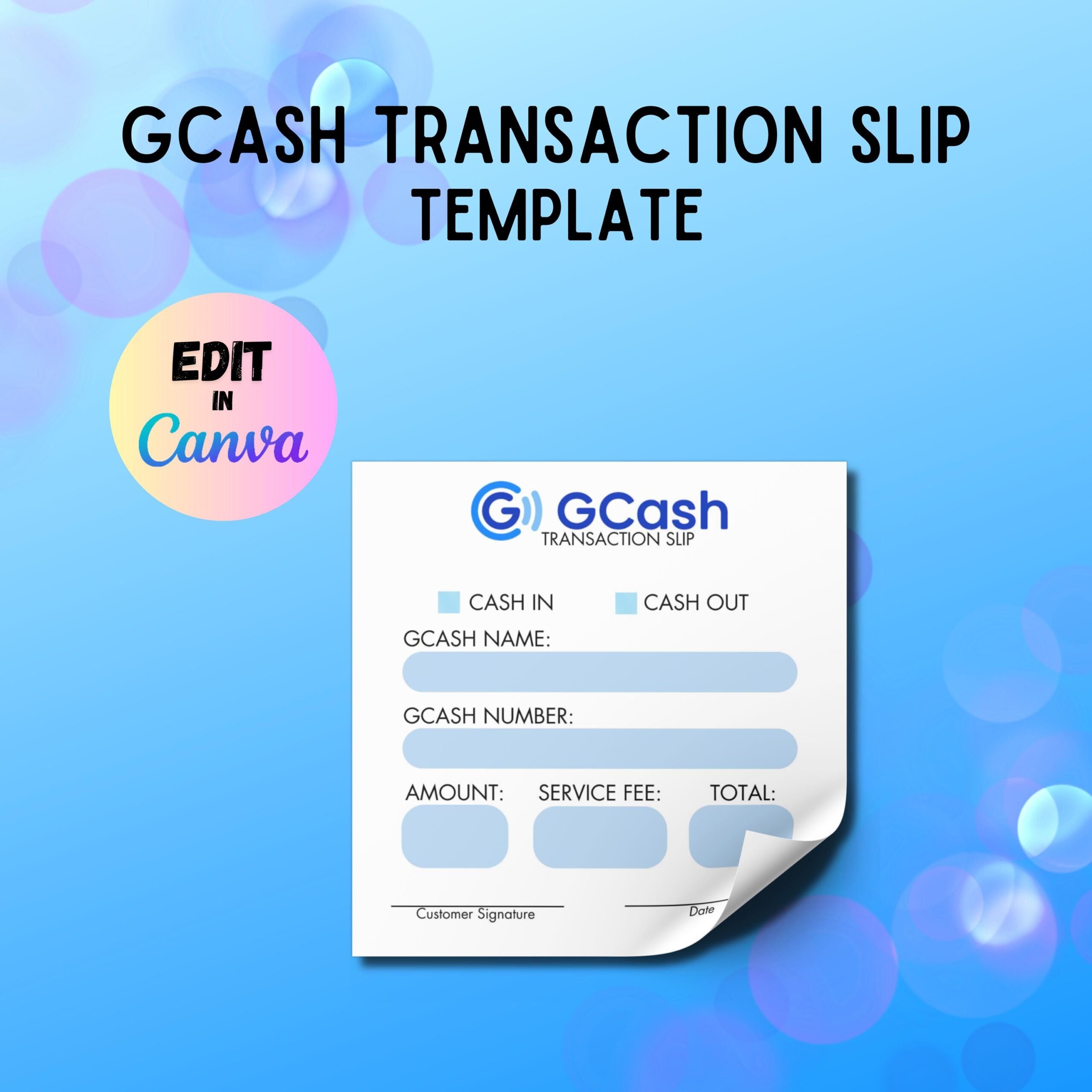 Gcash Template transaction Slip Transaction Record Gcash 