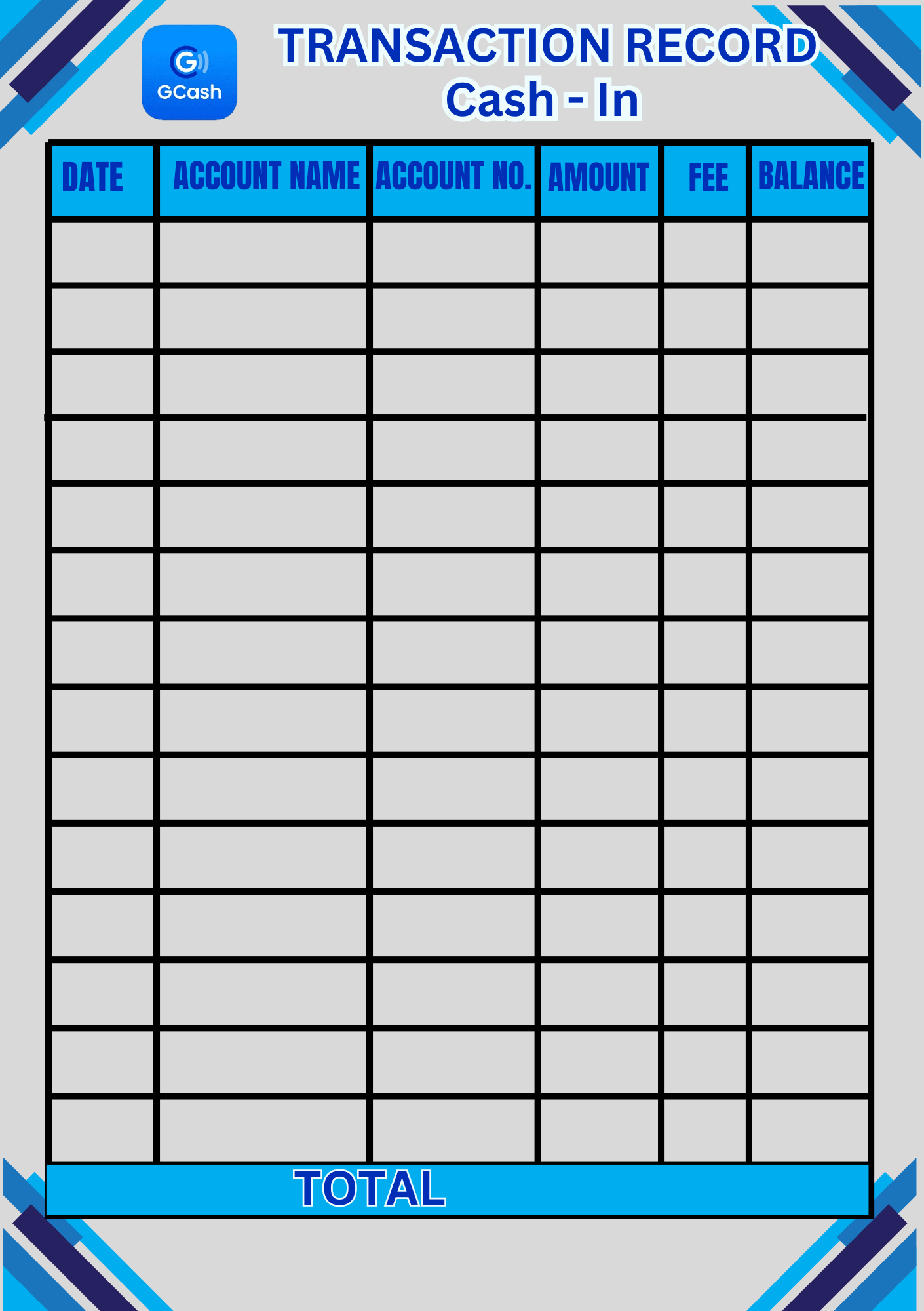 GCash Transaction Record With Template Link
