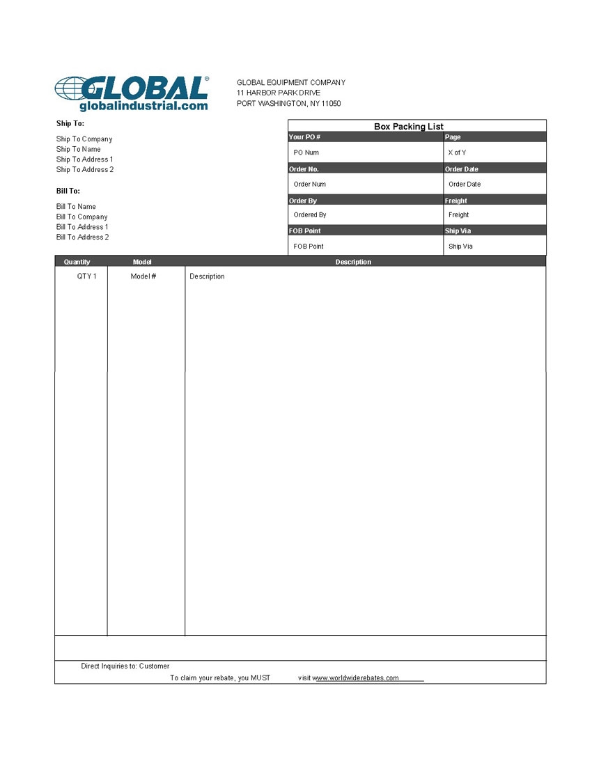 Packing Slip Template Free