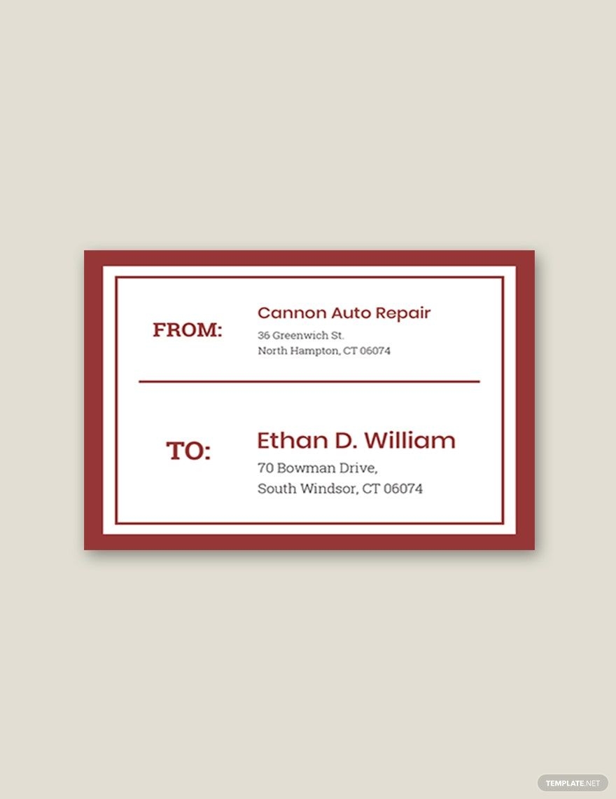Mailing Slip Template