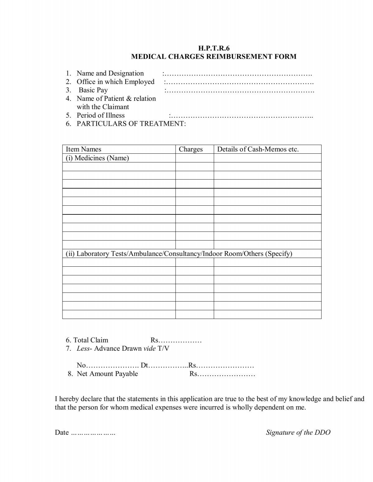 Medical Charge Slip Template