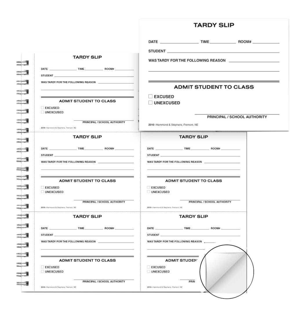 Hammond U0026 Stephens Carbonless Record Book With 300 Tardy Slips White Pink