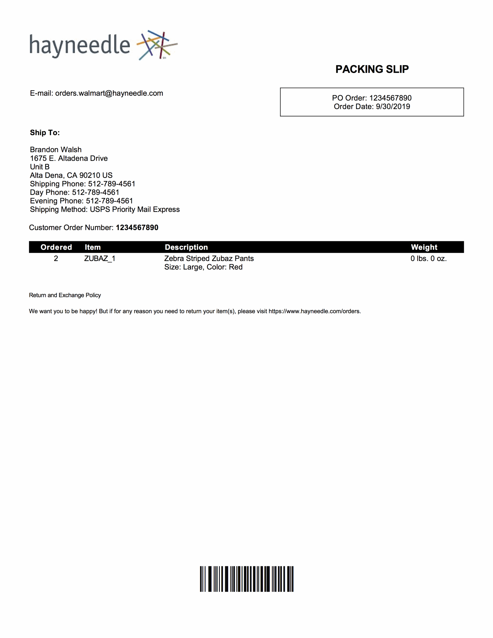 Shipstation Lpacking Slip Template Font Size