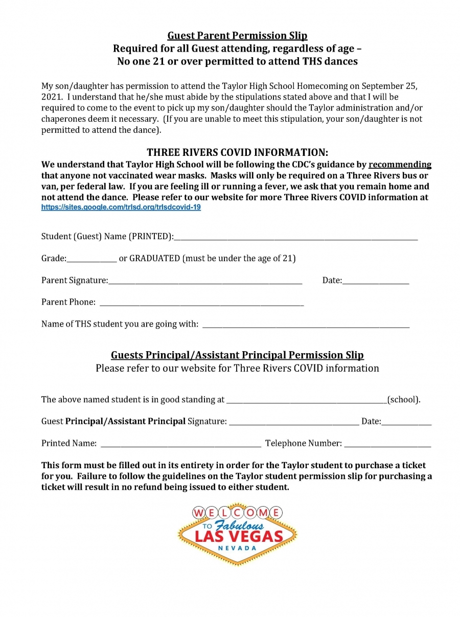 Homecoming 2021 Permission Slip Volunteers