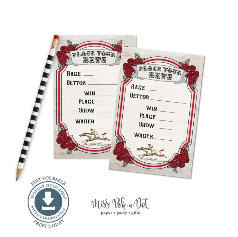 Horse Race Bet Card Editable Printable Betting Slip Place Your Bets Digital File Kentucky Derby Party Bettor Download Pool Etsy Australia