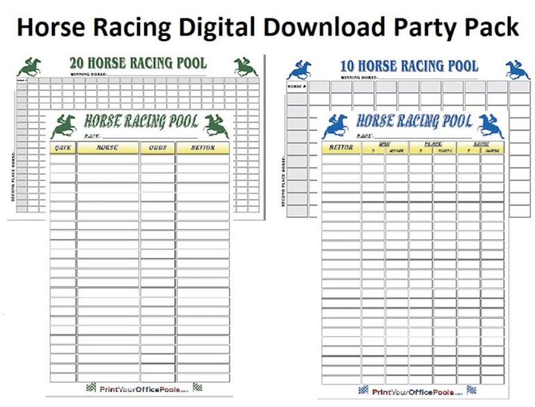 Horse Racing Party Betting Pack Printable For Kentucky Derby Belmont Stakes Preakness Breeders Cup Pools Place Your Bets On Race Slip Cards Etsy