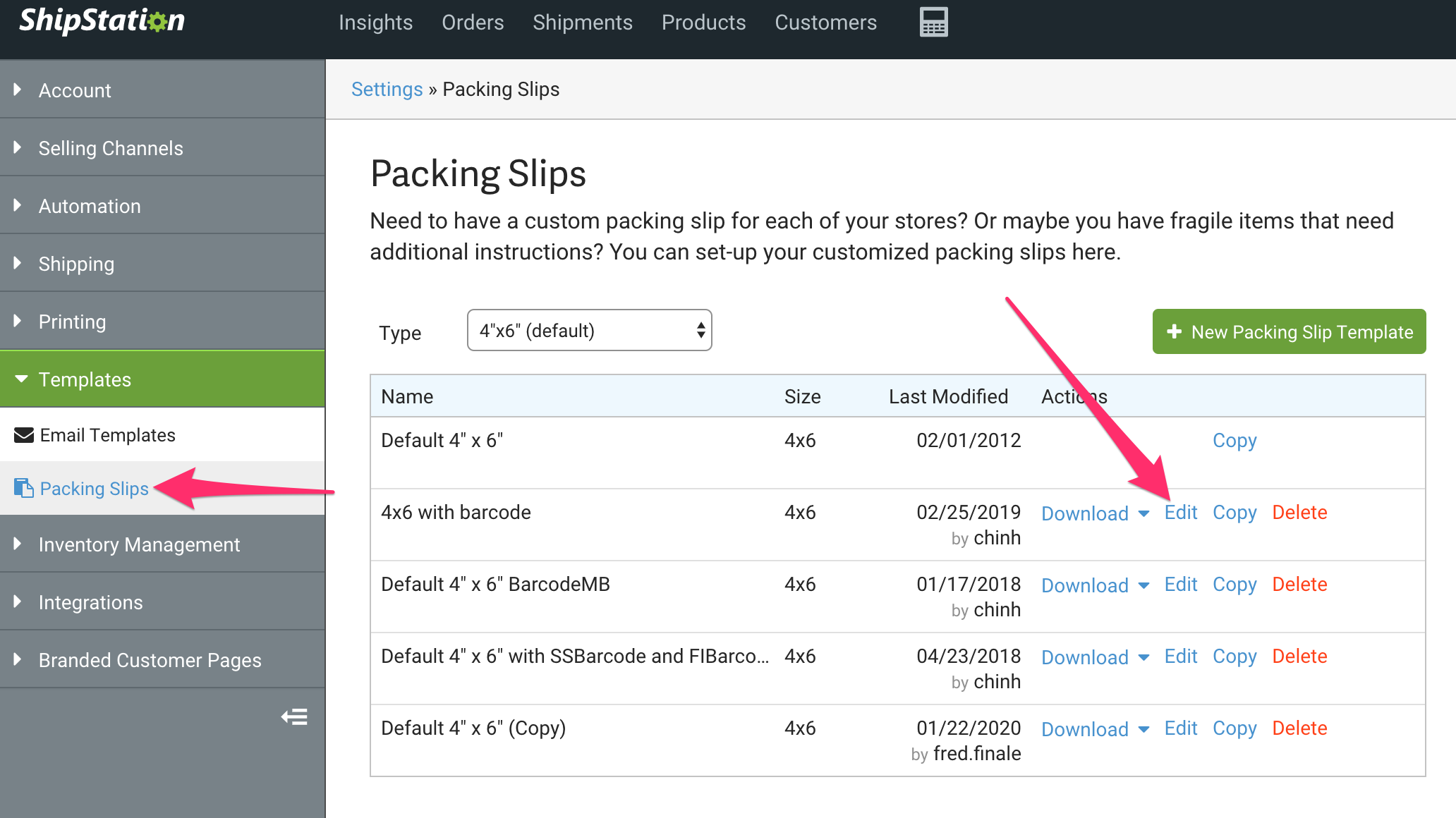 Assign Packing Slip Template In Shipstation
