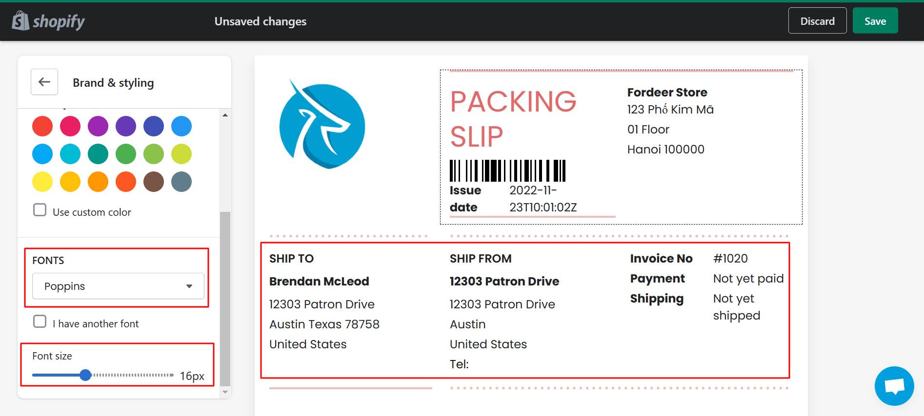 Custom Packing Slip Template Shopify