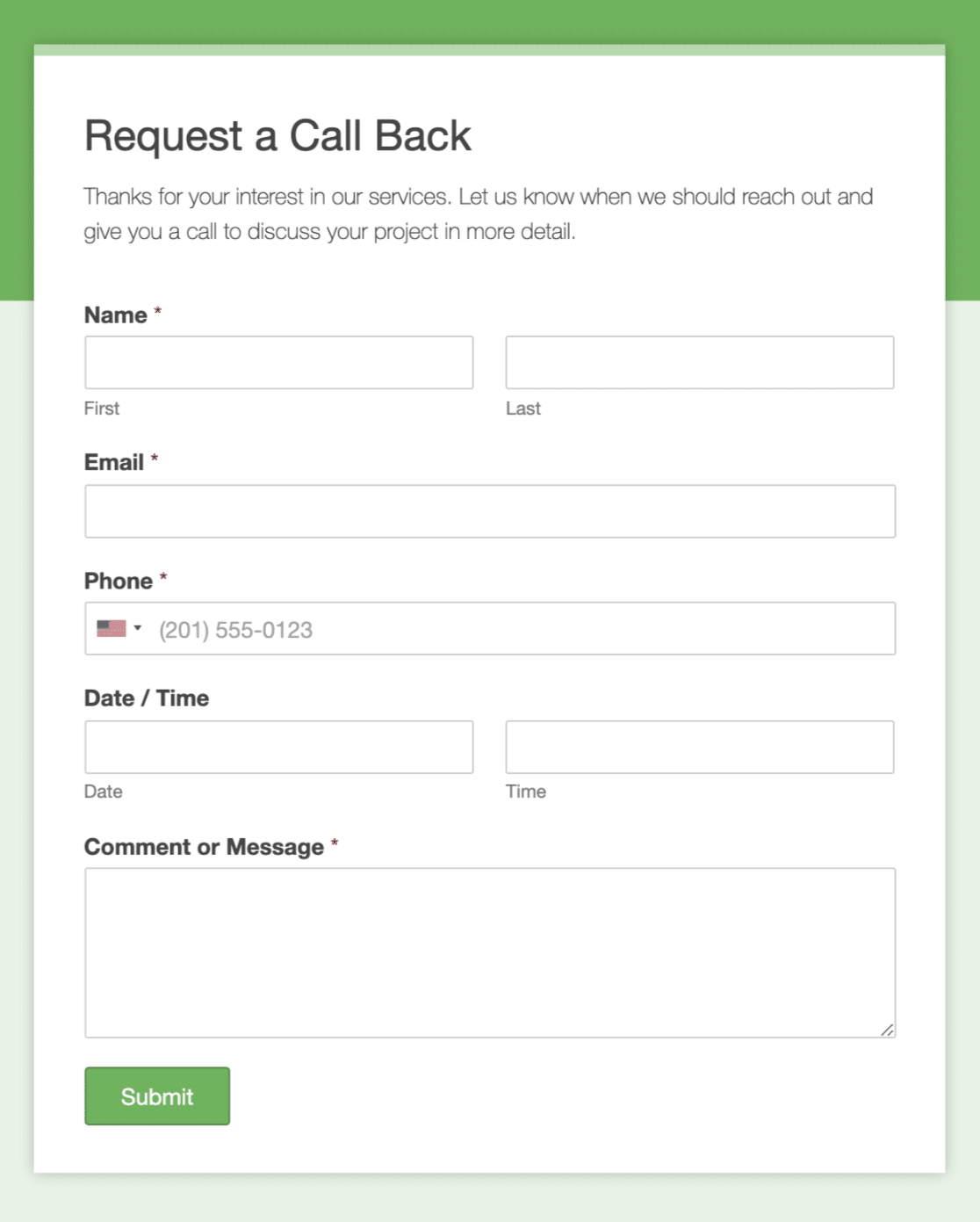 How To Make A Request A Call Back Form In WordPress