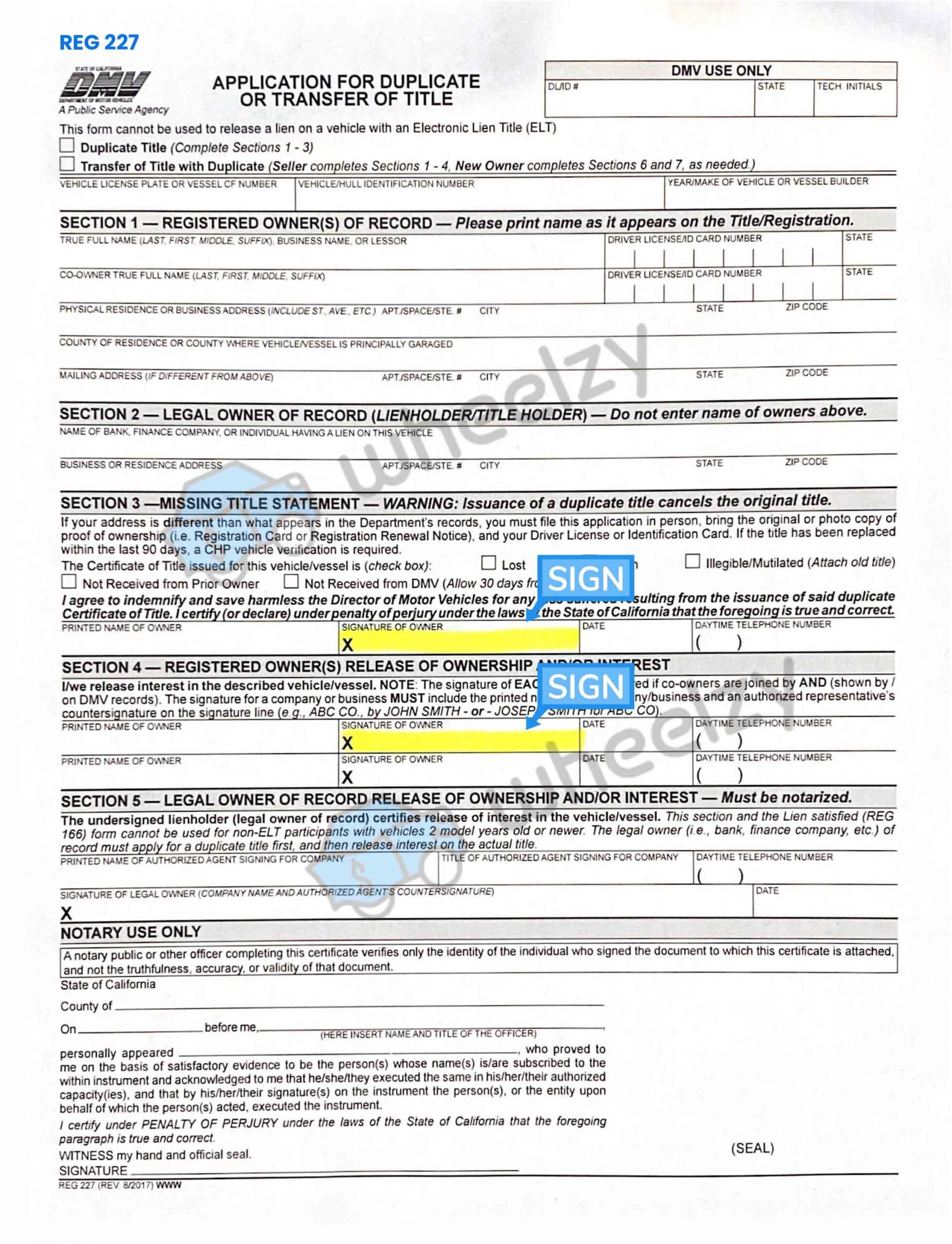 Dmv Pink Slip Template