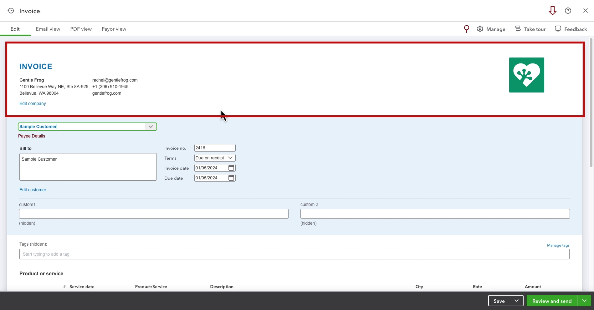 How To Use The New QuickBooks Online Invoice Layout 2024 Gentle Frog Bookkeeping And Custom Training