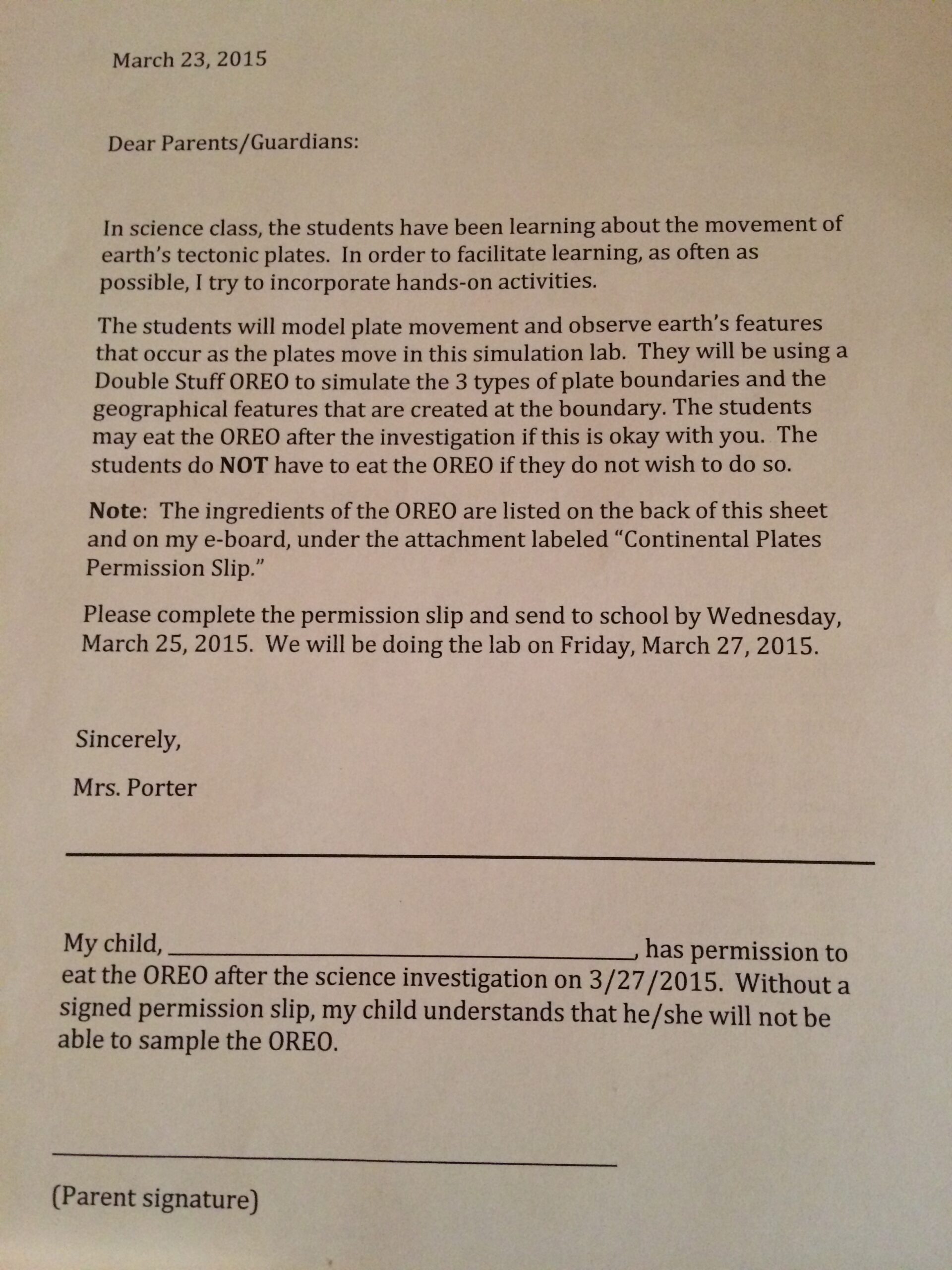 I Have To Sign A Permission Slip So My Middle Schooler Can Eat An 