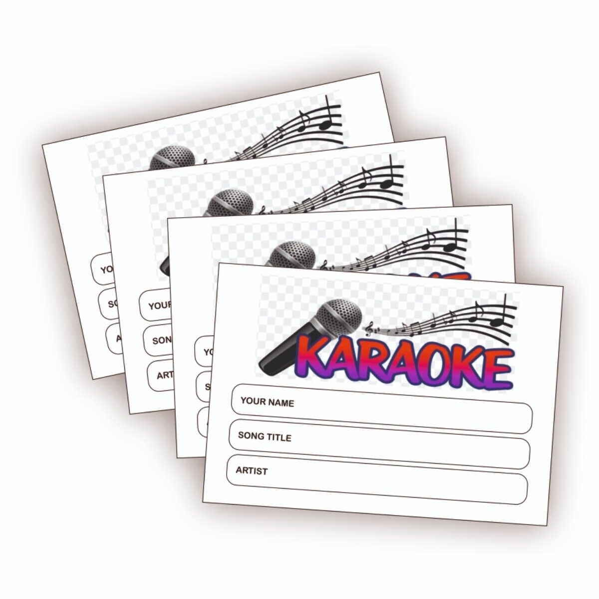 Karaoke Request Slips Pads Of 100 X 4