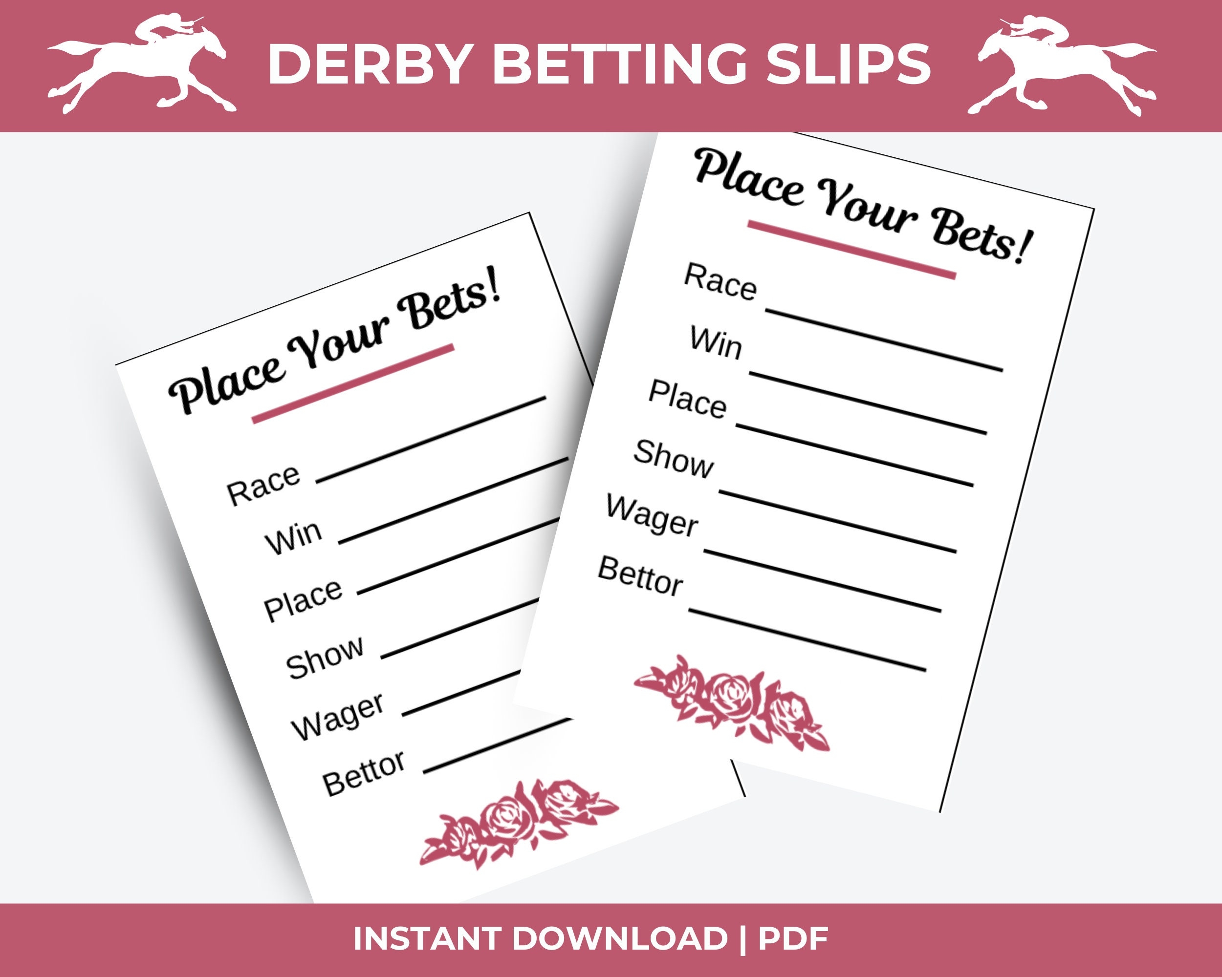Kentucky Derby Betting Slips Printable Derby Games Derby Party 