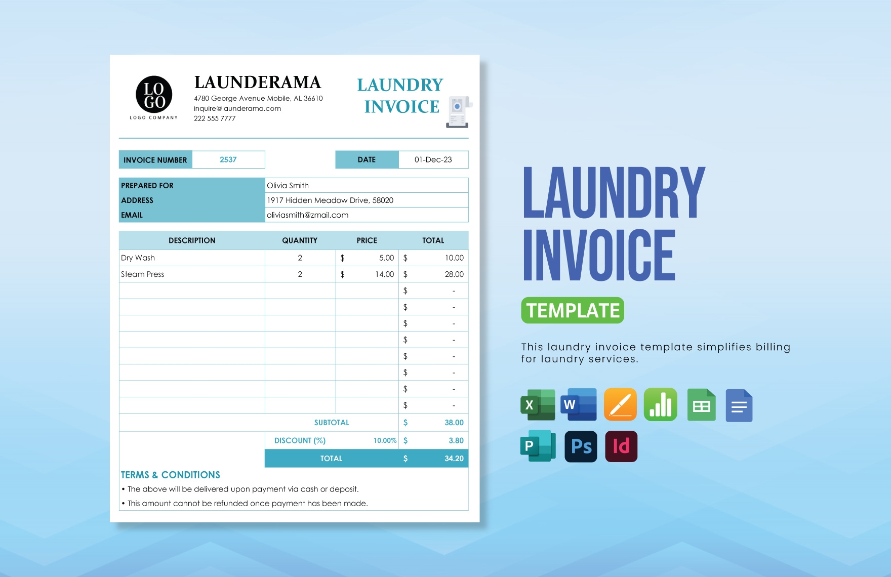Laundry Slip Template