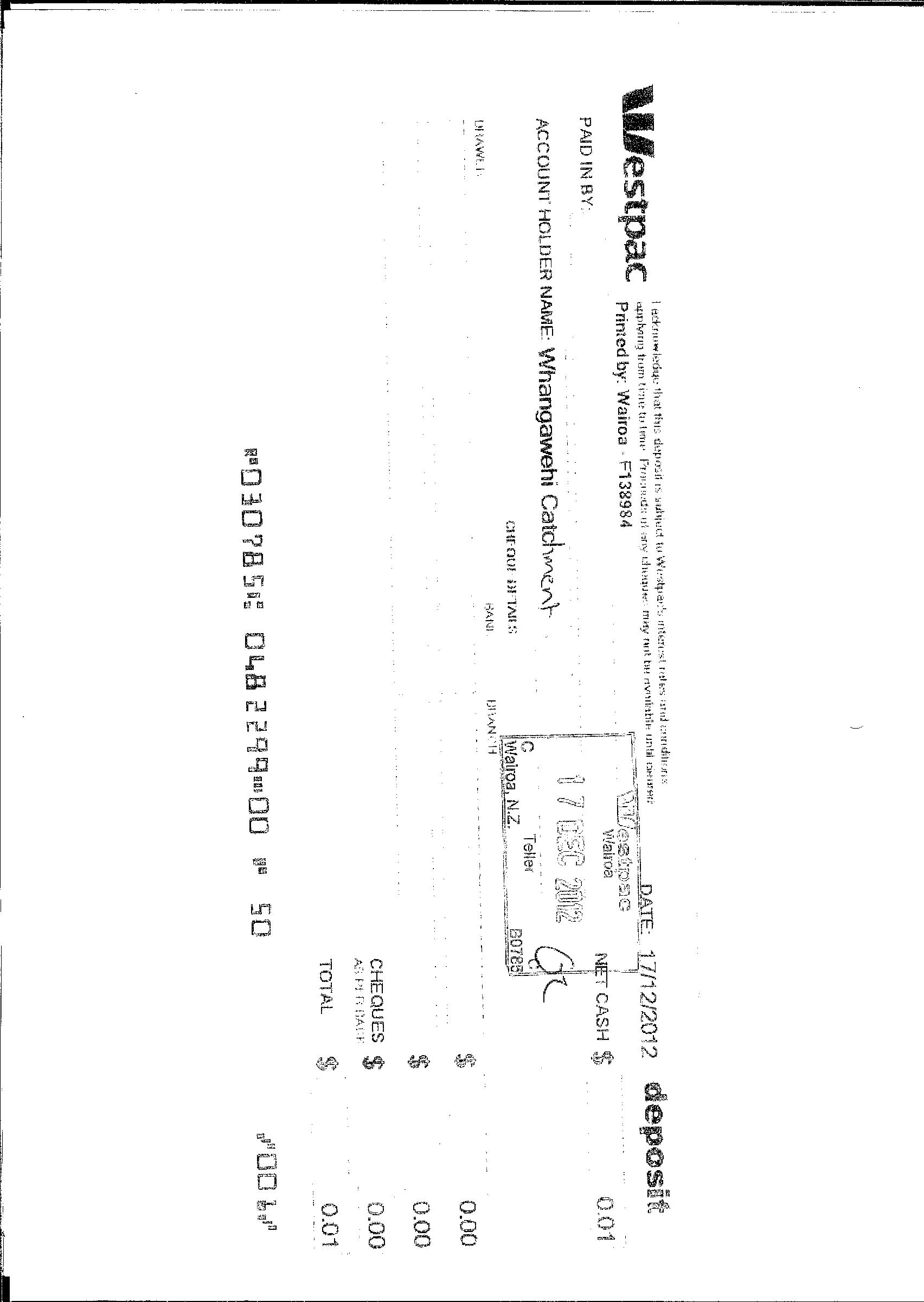 LEGAL DOCUMENTS Whangawehi Catchment Management Group