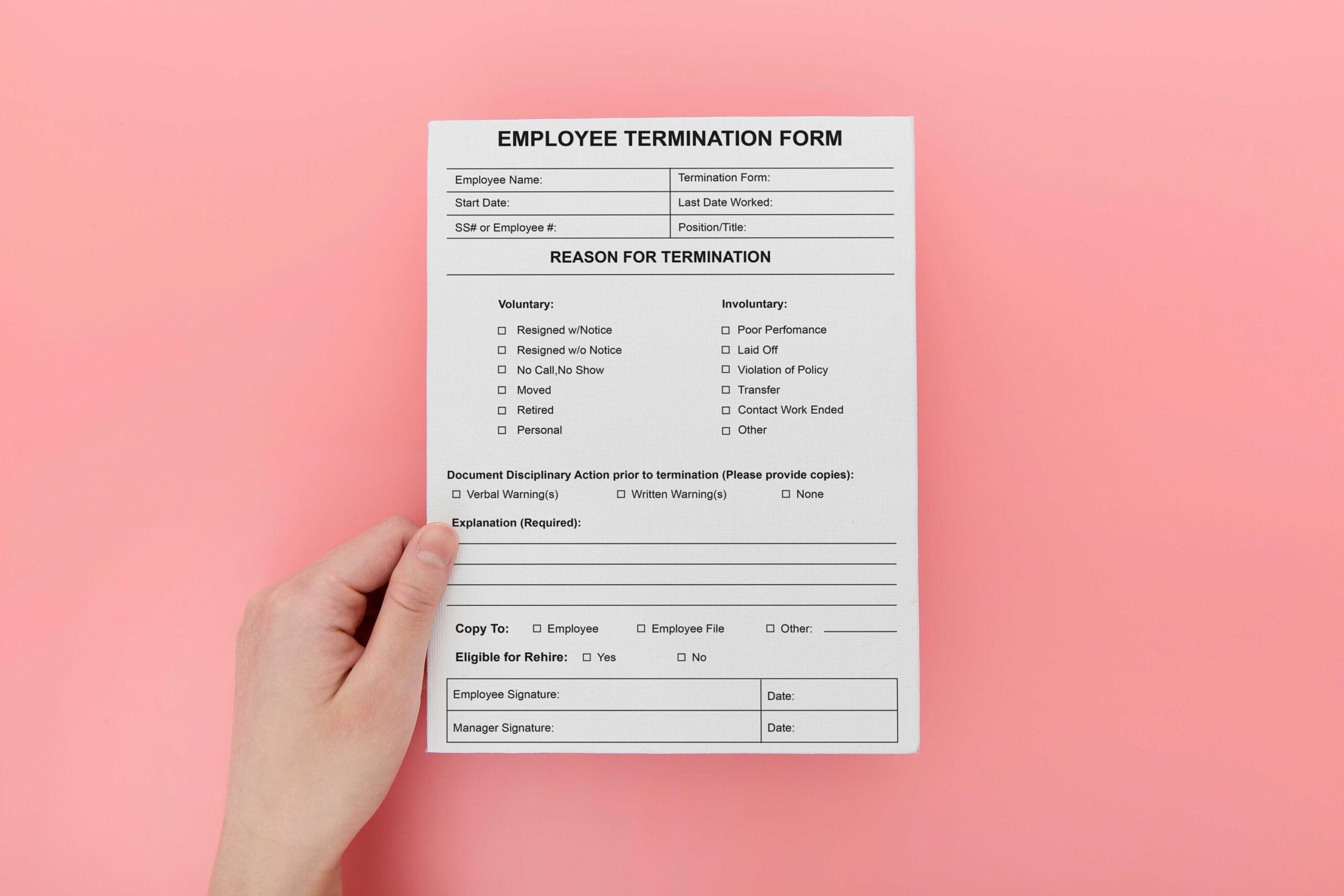 Letter Of Job Termination employee Termination Form employee Termination Letter Template write Up Employee Form Etsy