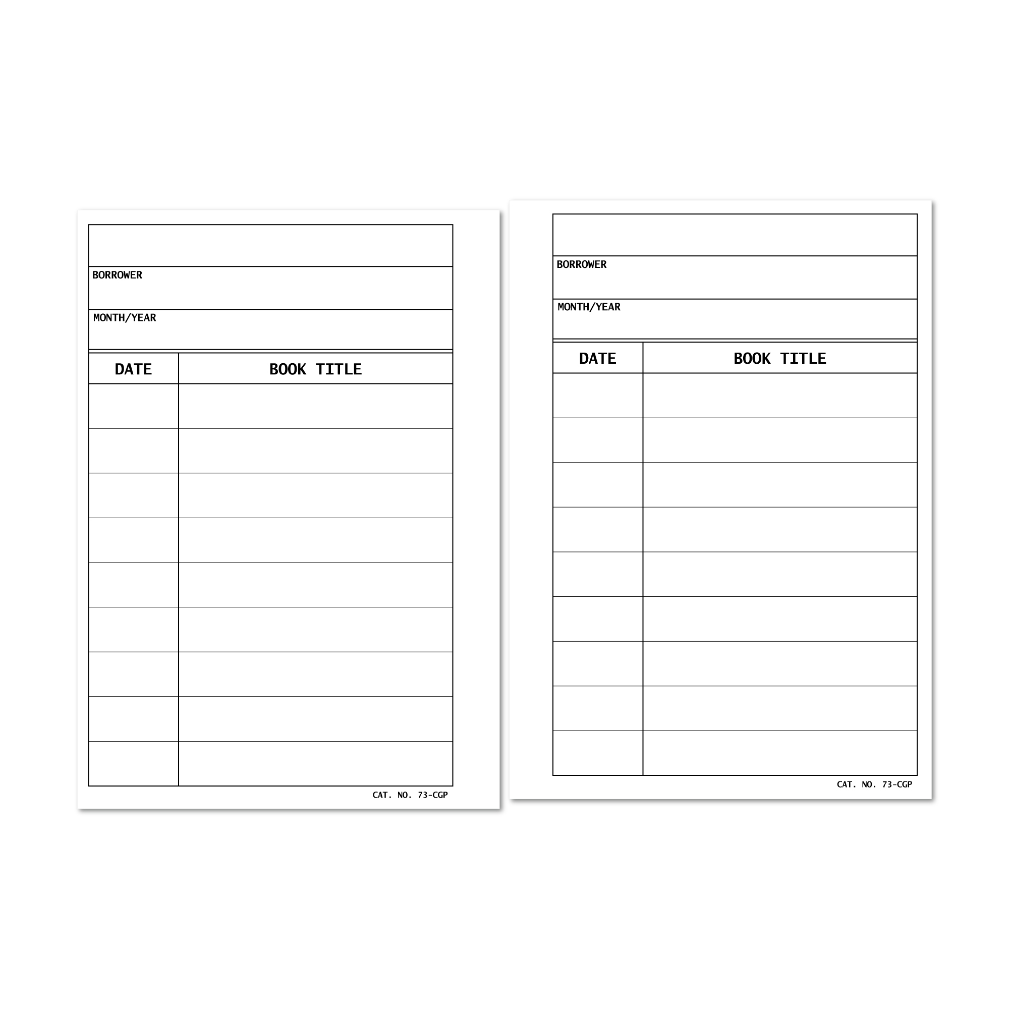 Library Card Book Tracker Refills CityGirl Planners