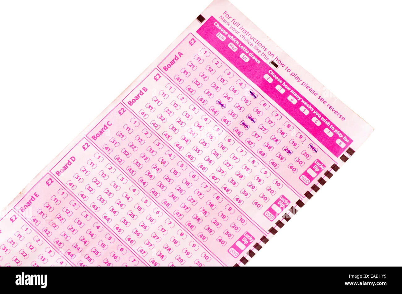 Lottery Form Hi res Stock Photography And Images Alamy
