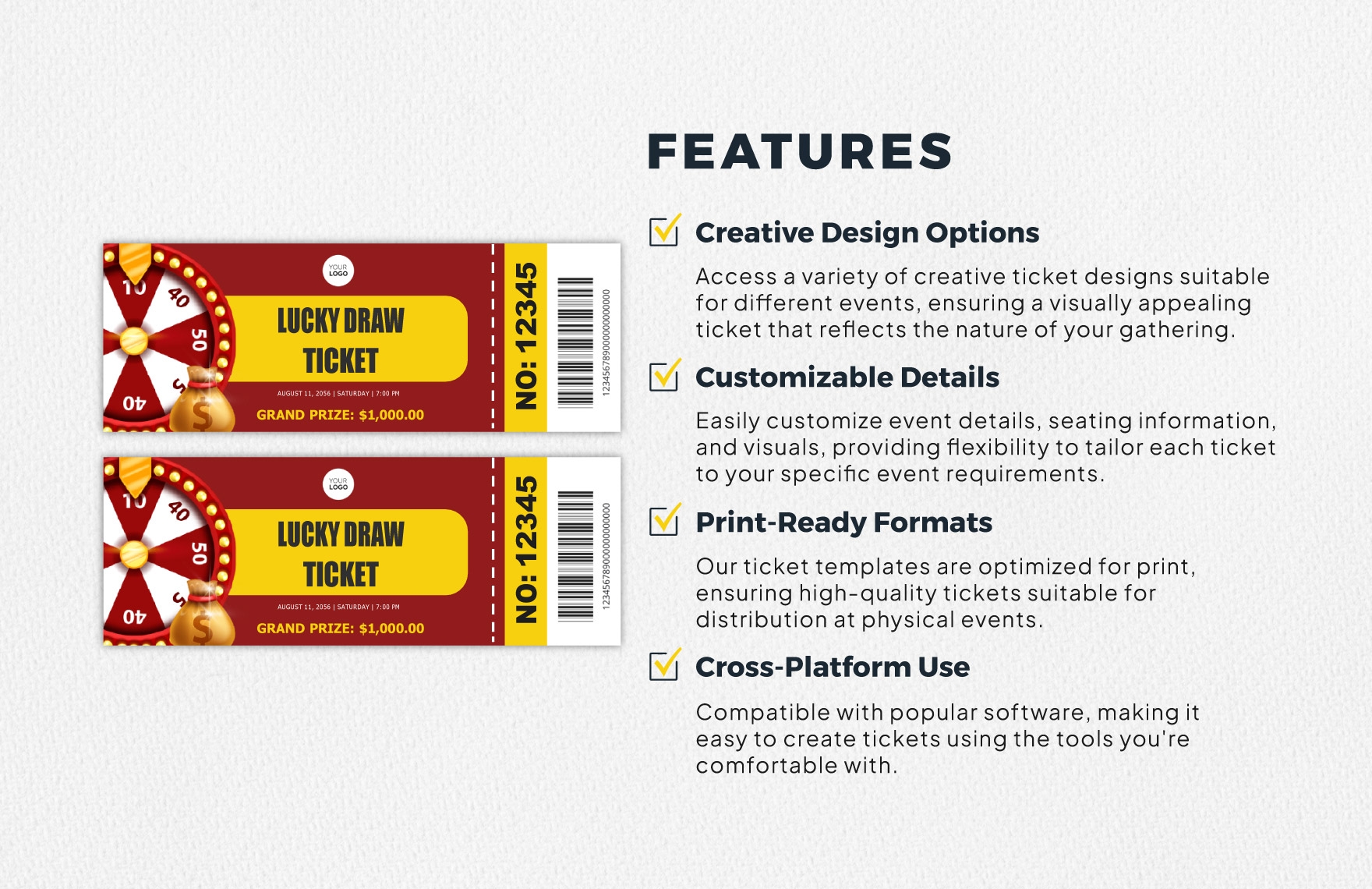 Lucky Draw Ticket Template In Word Download Template