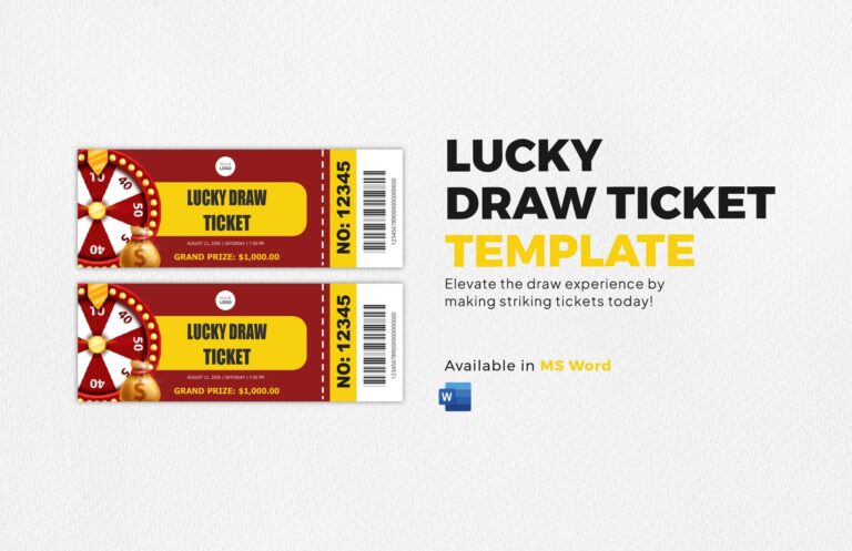 Lucky Draw Ticket Template In Word Download Template