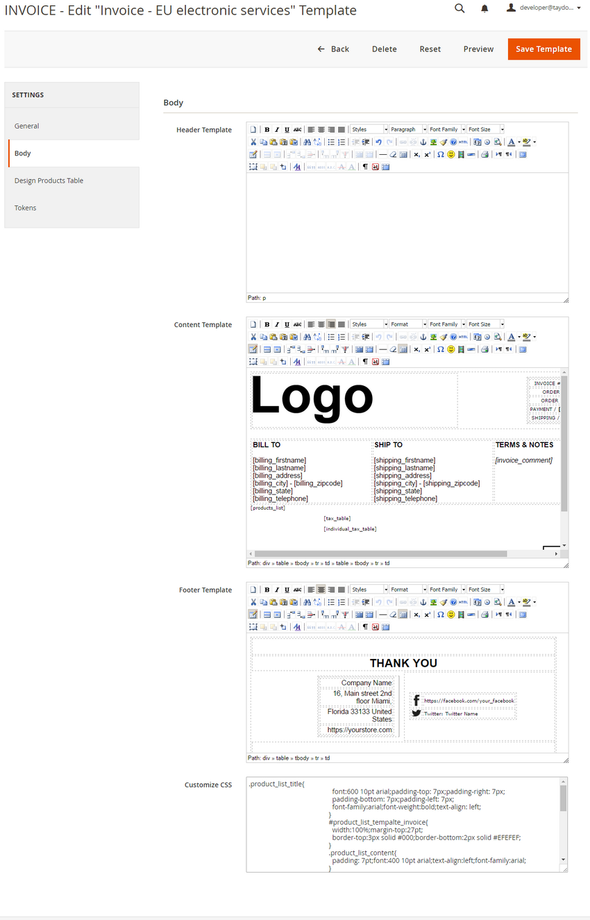 Magento Pdf Invoice Packing Slip Credit Memo Template Builder Extension