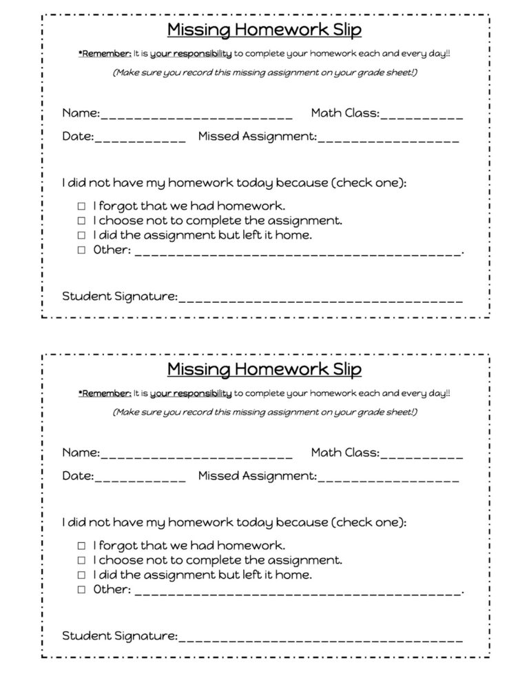 Managing Missing Homework