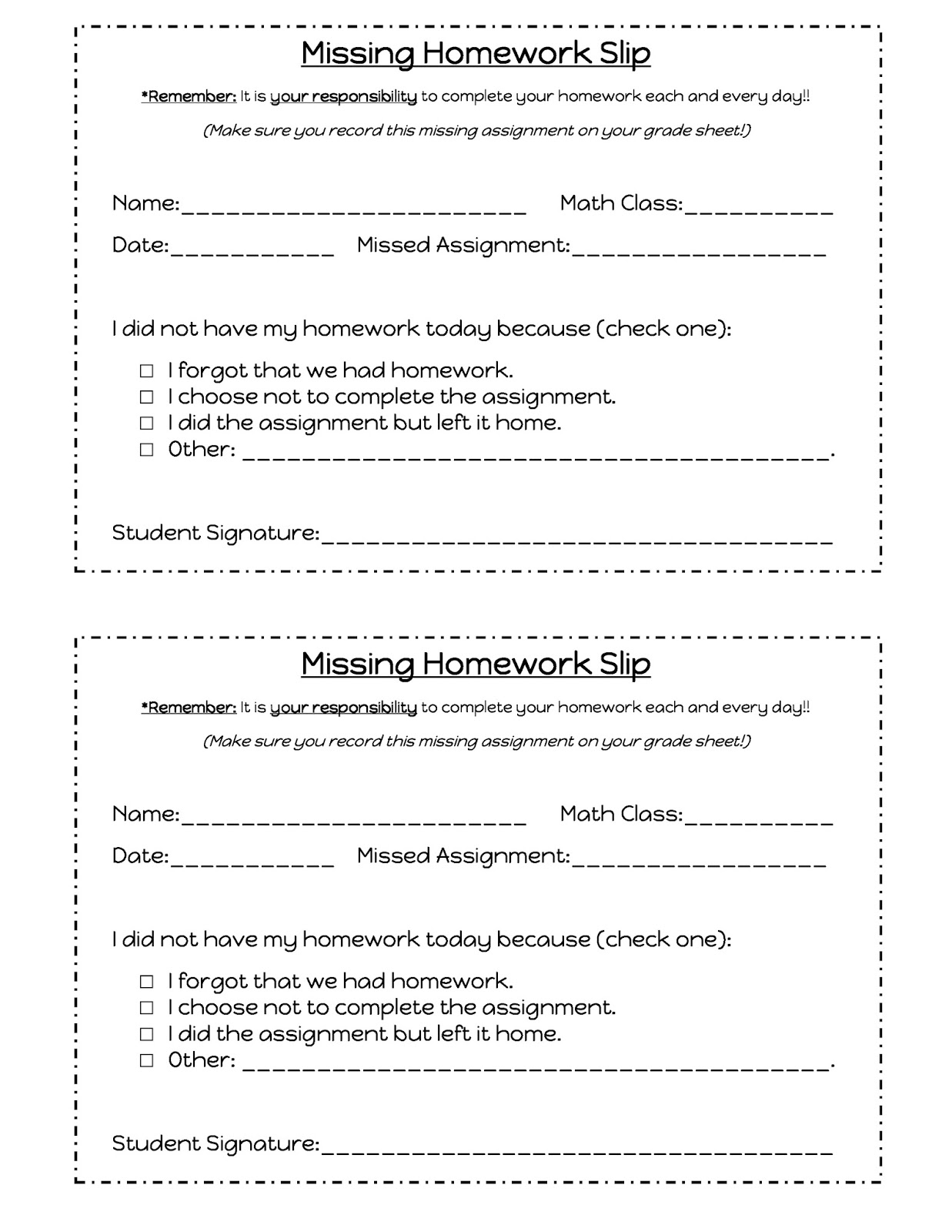 Managing Missing Homework