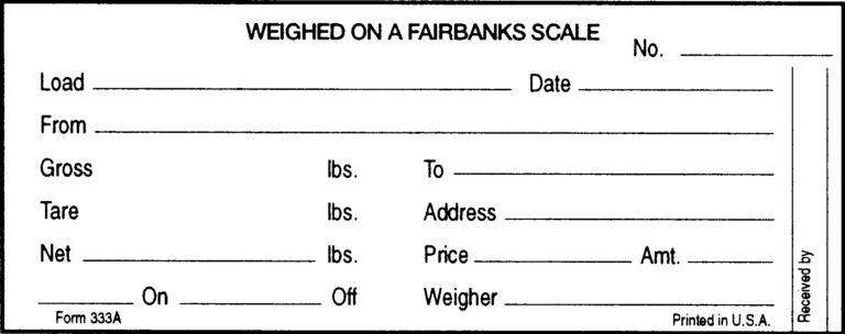 Mechanical Scale Tickets