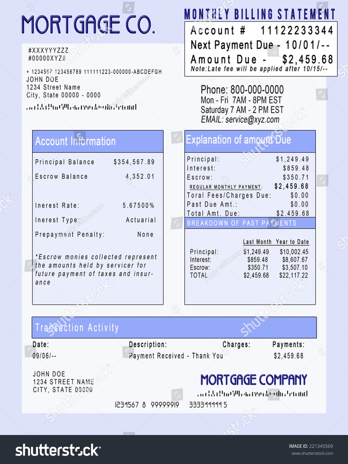 Mortgage Payment Statement Some Stamped Red Stock Illustration 221345569 Shutterstock