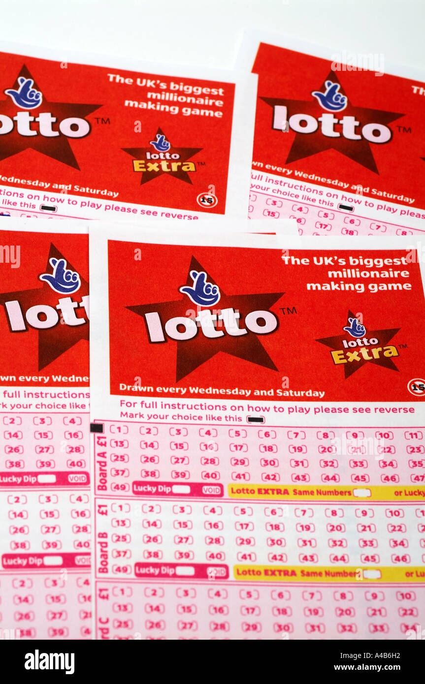 National Lottery Play Slip Game Lotto Stock Photo Alamy