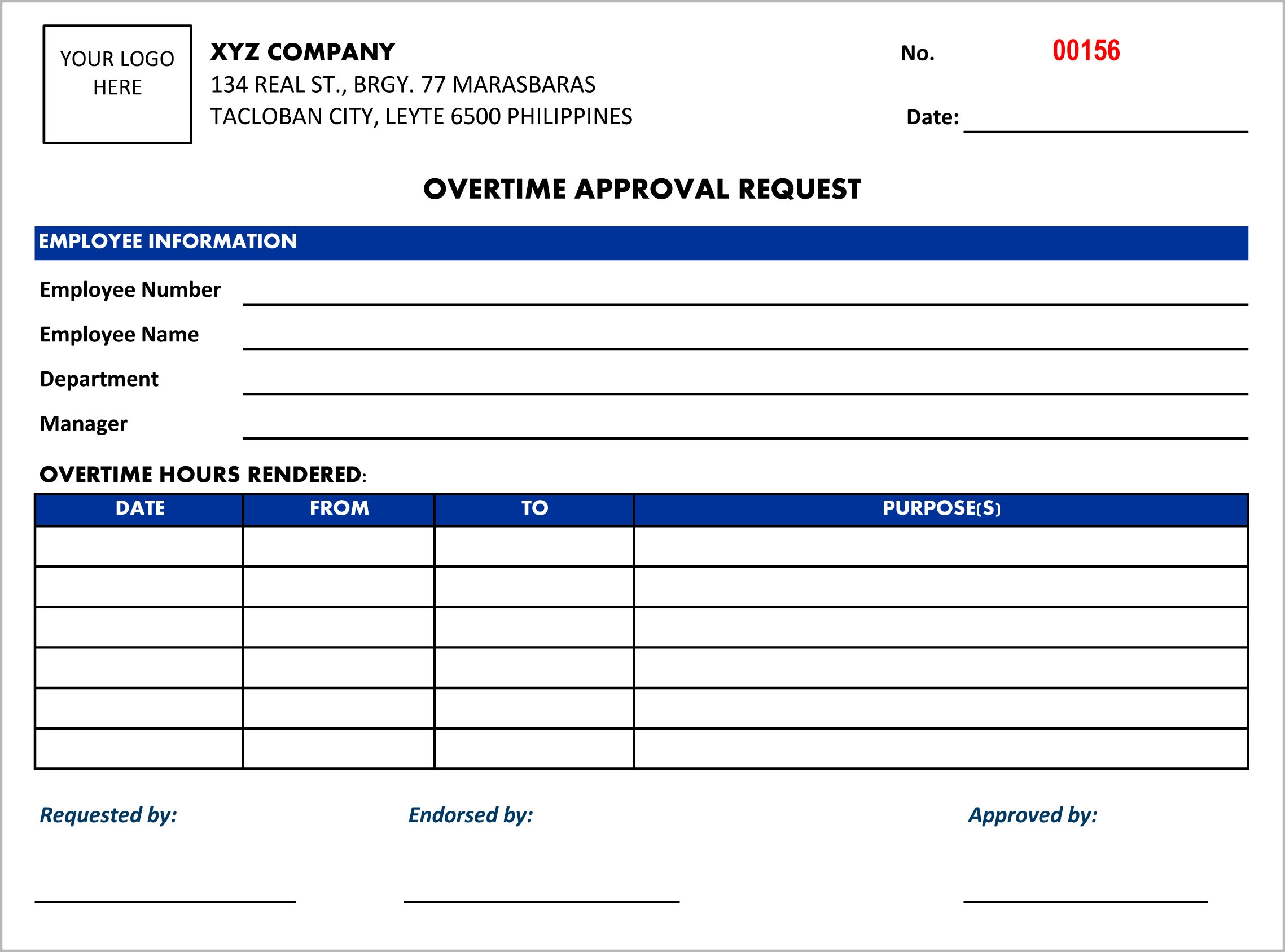 Overtime Request Form QRpho Online Attendance Tracking System