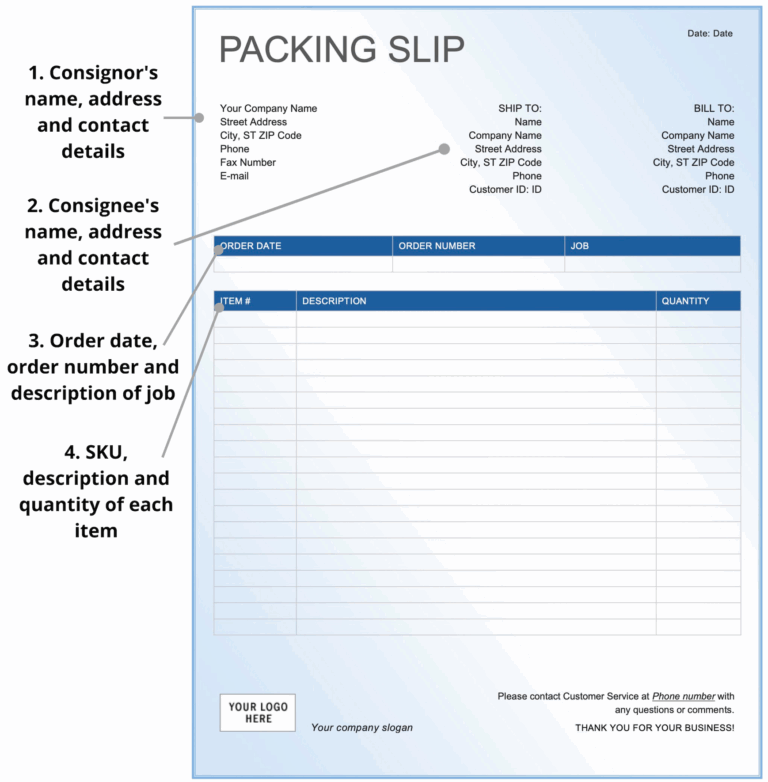 Packing Slip Definition U0026 Free Template Mu0026P International